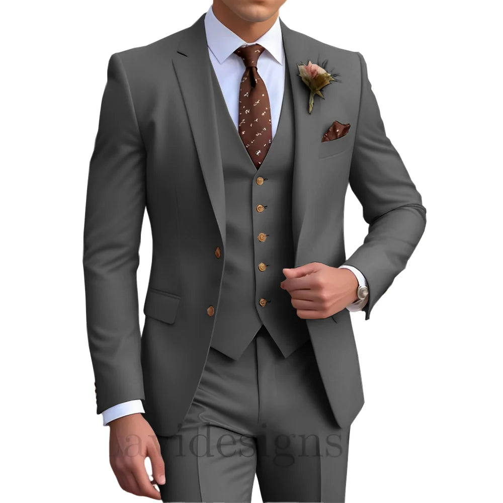 Costume homme 3 pièces, coupe droite plissée – CLEVI Paris