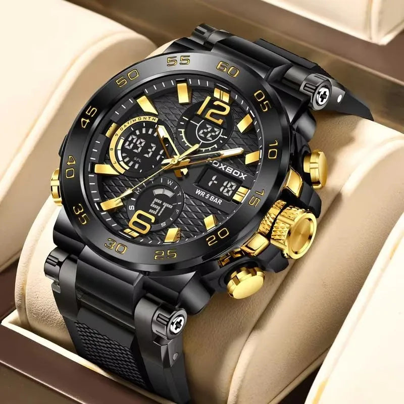 Montre Sport Double Affichage FOXBOX Homme Silicone 5 Bar – CLEVI Paris