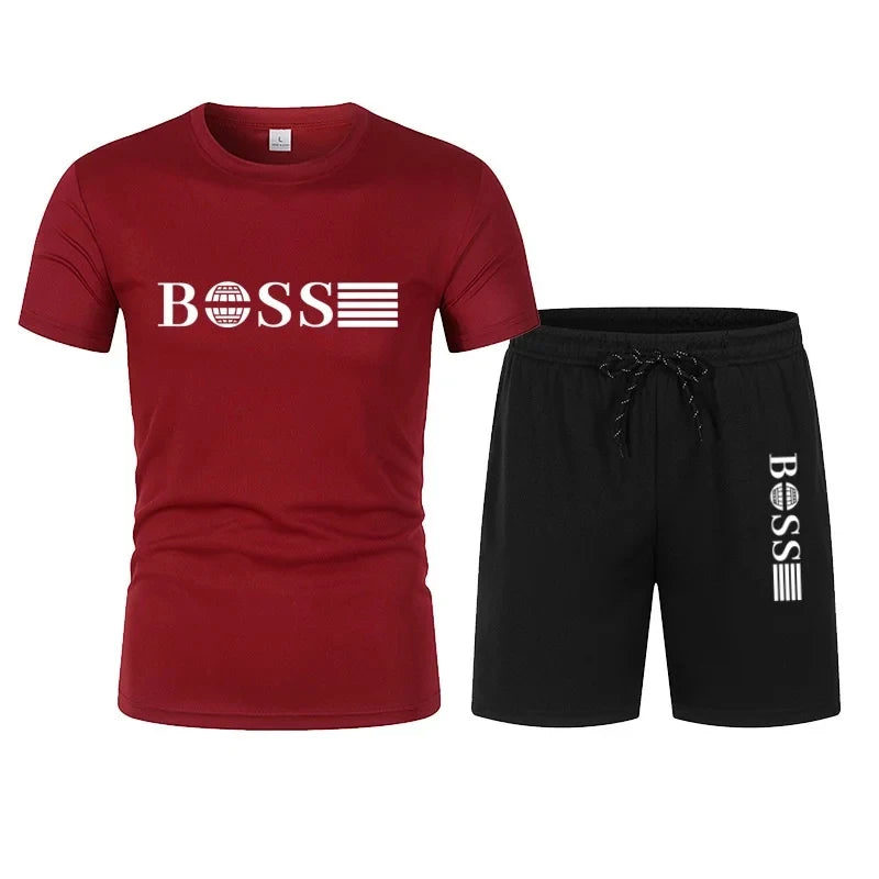Ensemble Homme T-Shirt Col Rond + Short Running Sport Séchage Rapide – CLEVI Paris