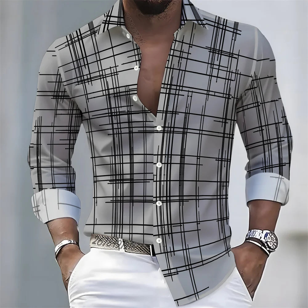 Chemise Homme Rayée à Manches Longues – CLEVI Paris