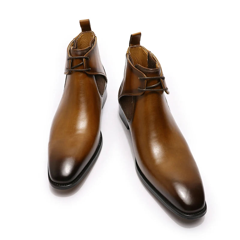 Bottines Chukka homme en cuir à lacets – CLEVI Paris