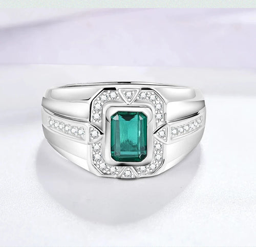 Bague Femme Émeraude Saphir Créé Argent 925 – CLEVI Paris