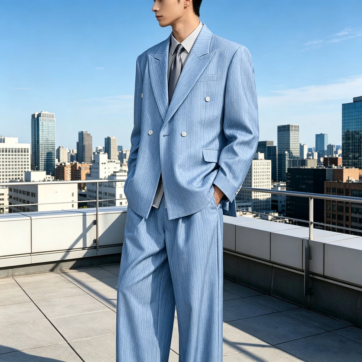 Costume 2 pièces à rayures pour homme – CLEVI Paris