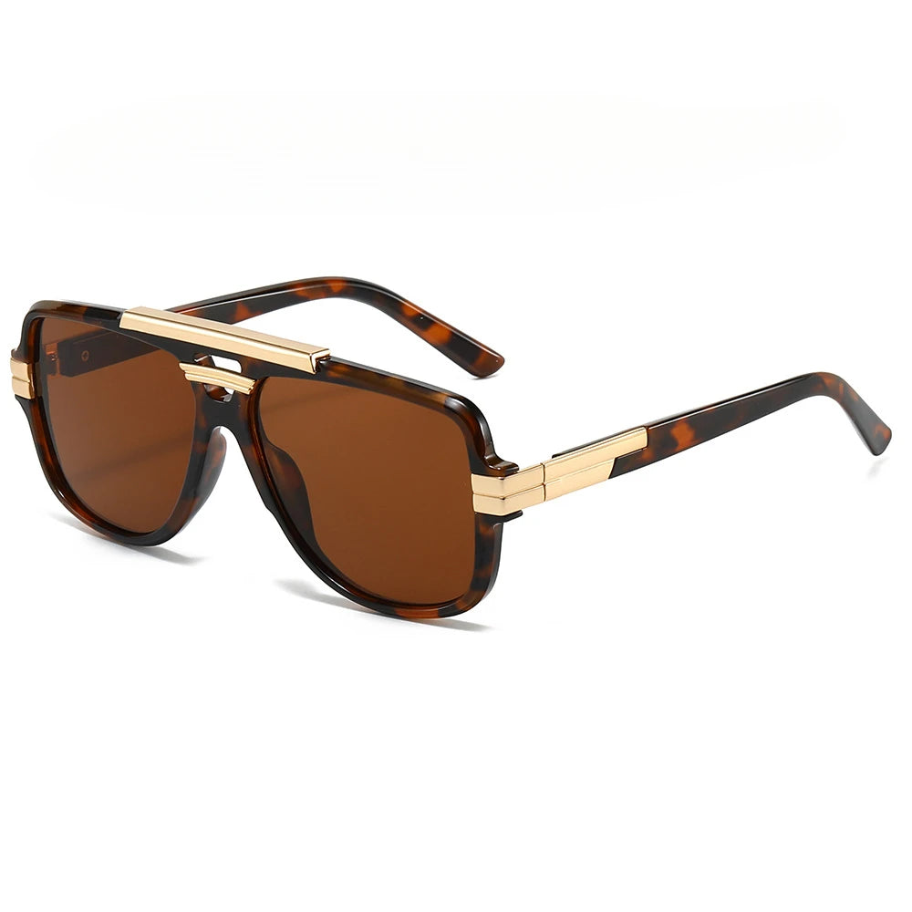 Lunettes de Soleil Double Pont Grande Monture Tendance Homme – CLEVI Paris