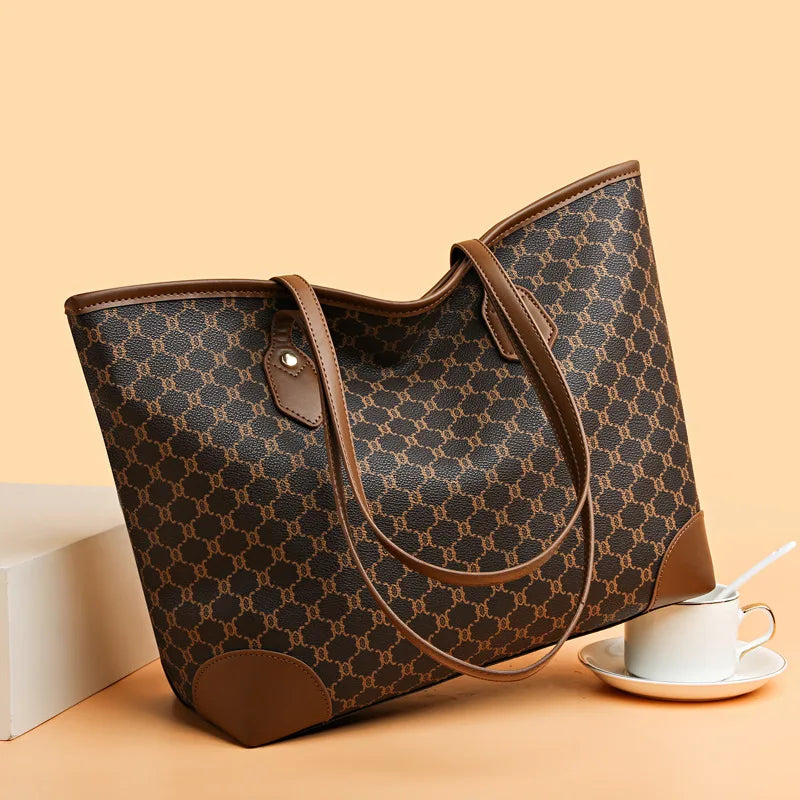 Sac Cabas Femme Grande Capacité Rétro PU – CLEVI Paris