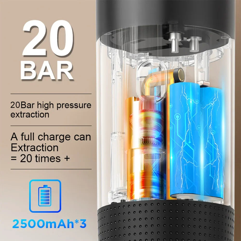 Machine expresso portable 3-en-1 sans fil, 20 bars – CLEVI Paris