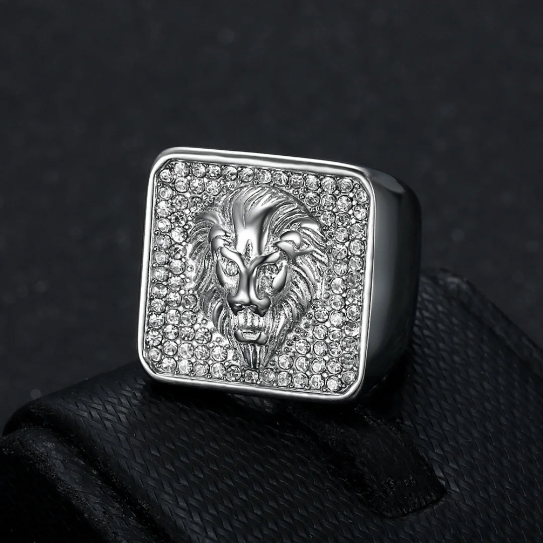 Bague tête de lion en acier inoxydable – CLEVI Paris