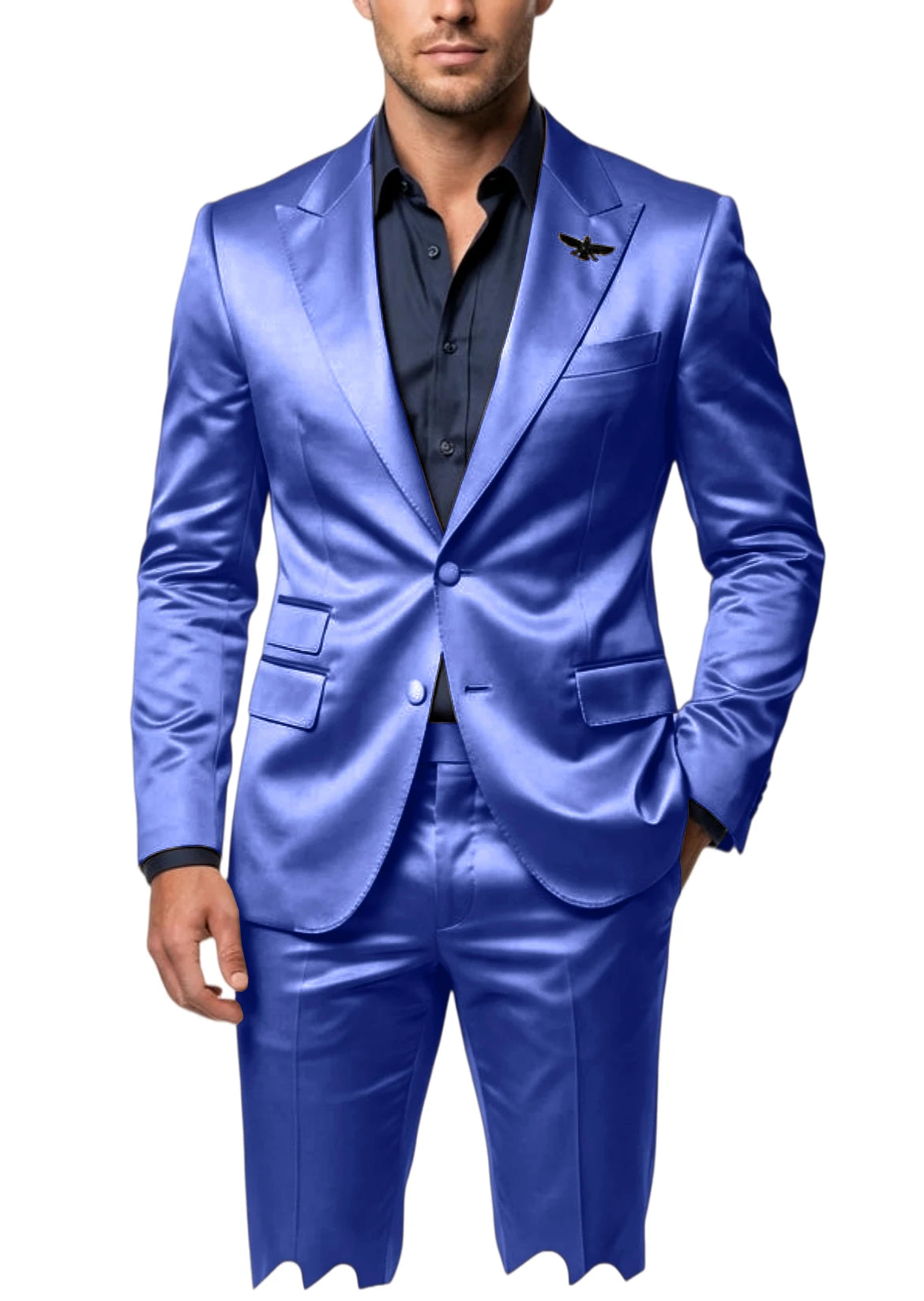 Costume homme 2 pièces en satin – CLEVI Paris