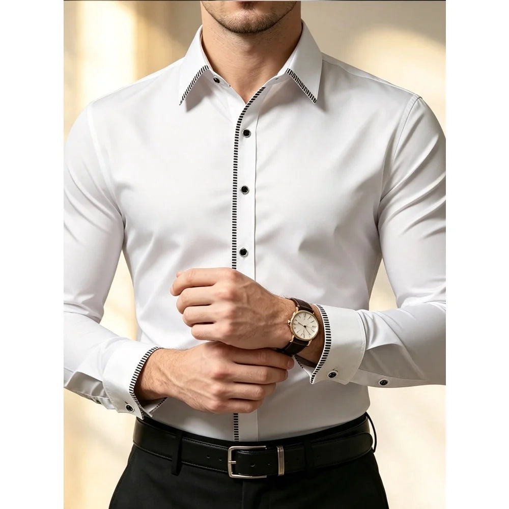 Chemise homme patchwork manches longues – CLEVI Paris