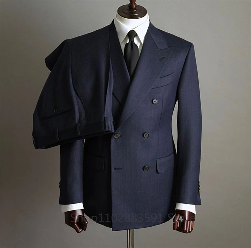Costume homme croisé bleu marine – CLEVI Paris