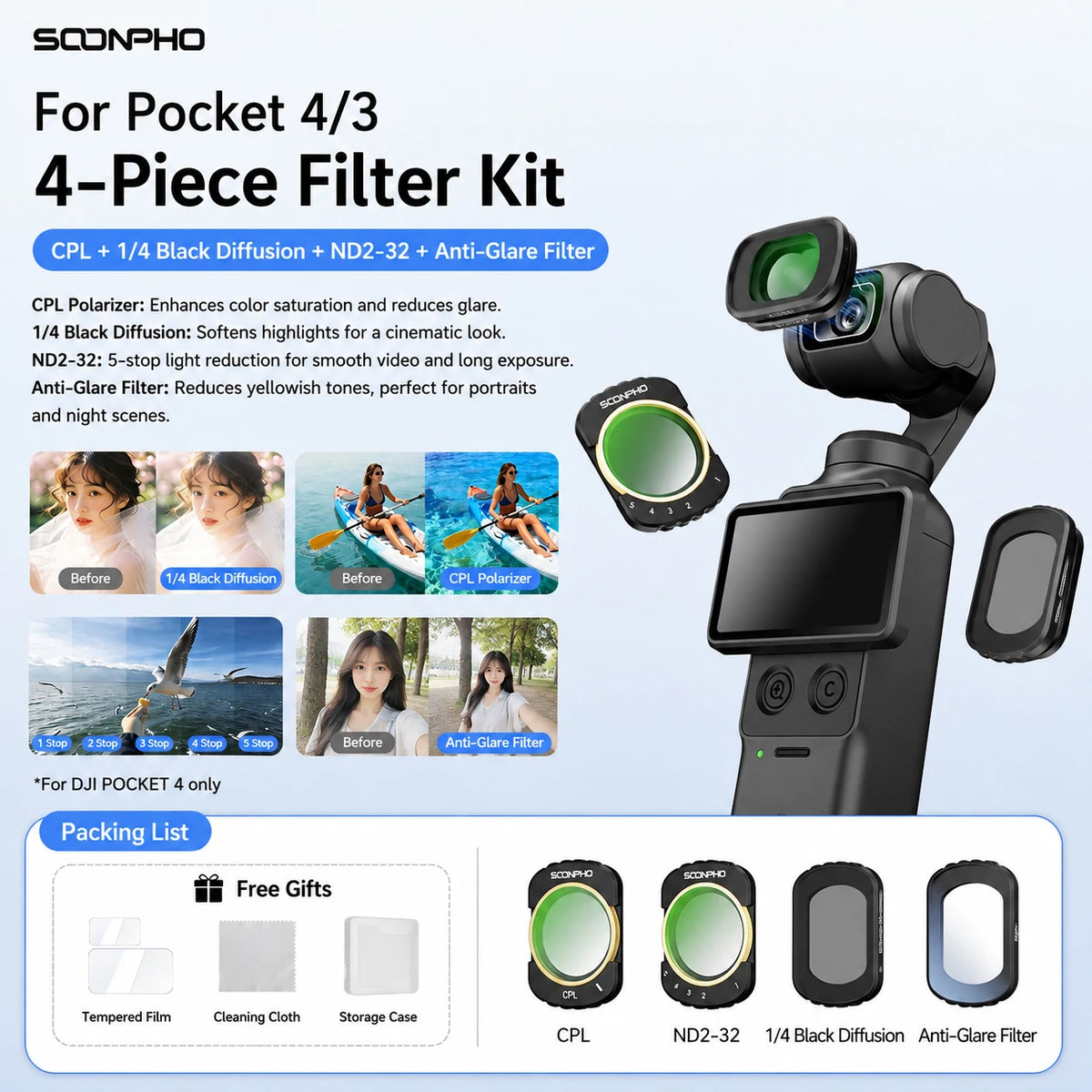 Filtres magnétiques pour Osmo Pocket 3/4 – CLEVI Paris