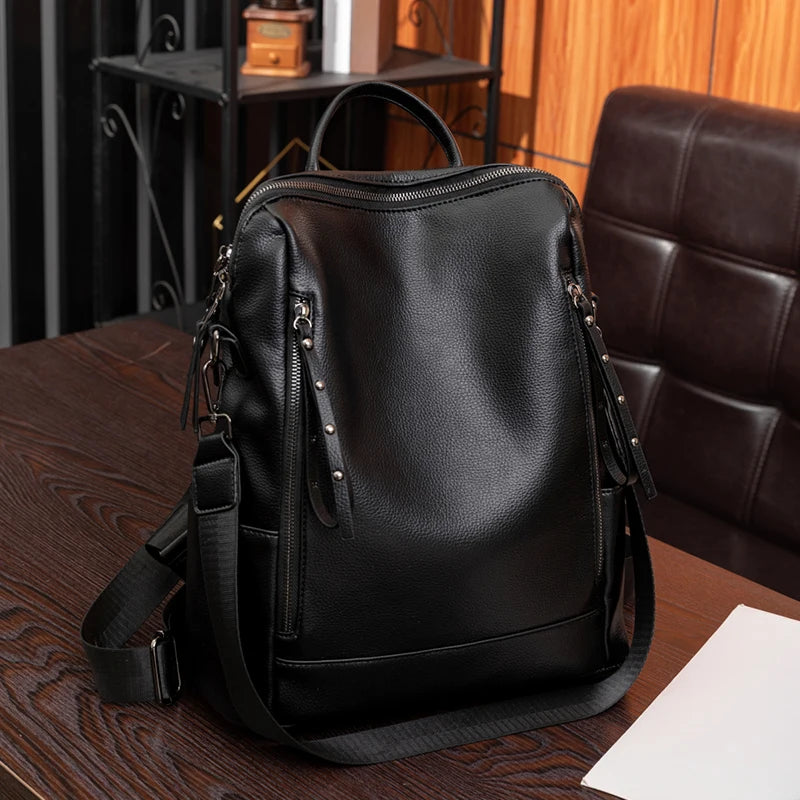 Sac à Dos Femme Convertible Cuir PU Rétro – CLEVI Paris