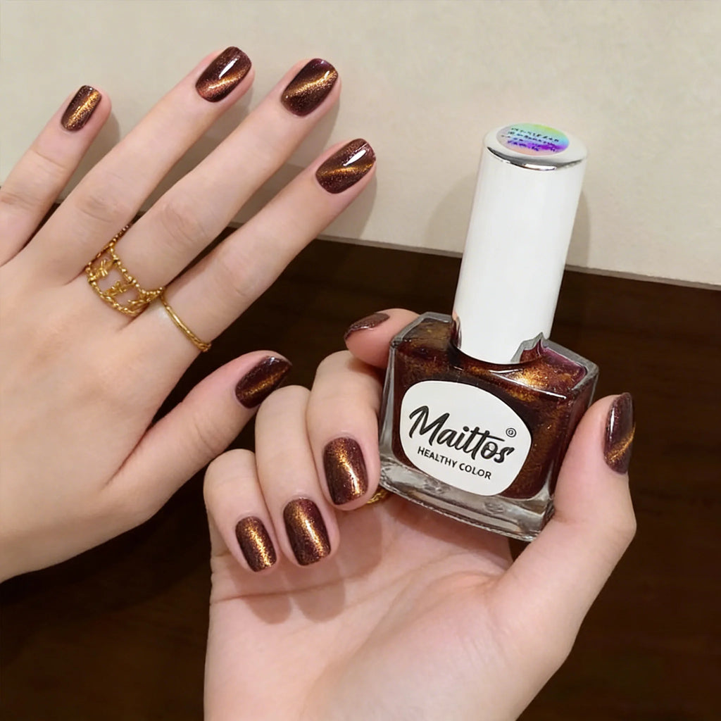 Vernis Œil de Chat WA509 Marron – Base d'Eau Sans UV & Magnétique – CLEVI Paris