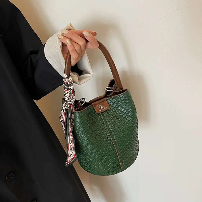 Sac Seau PU Effet Tressé Femme Bandoulière Réglable 5 Coloris – CLEVI Paris