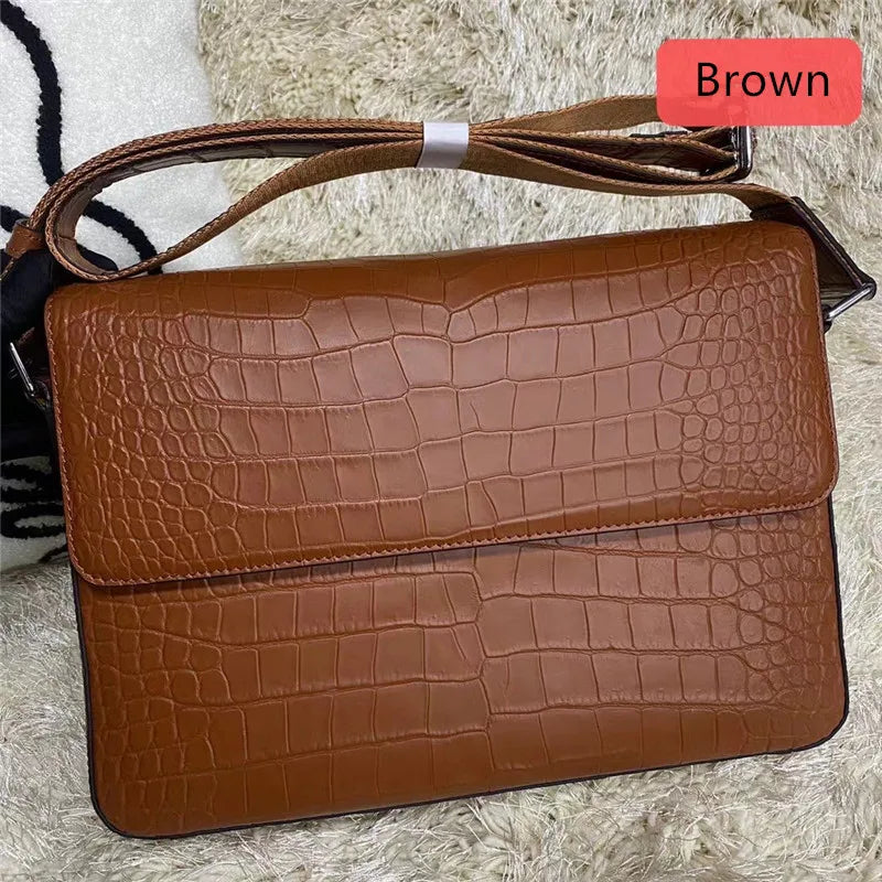 Besace Cuir Crocodile Homme Bandoulière – CLEVI Paris