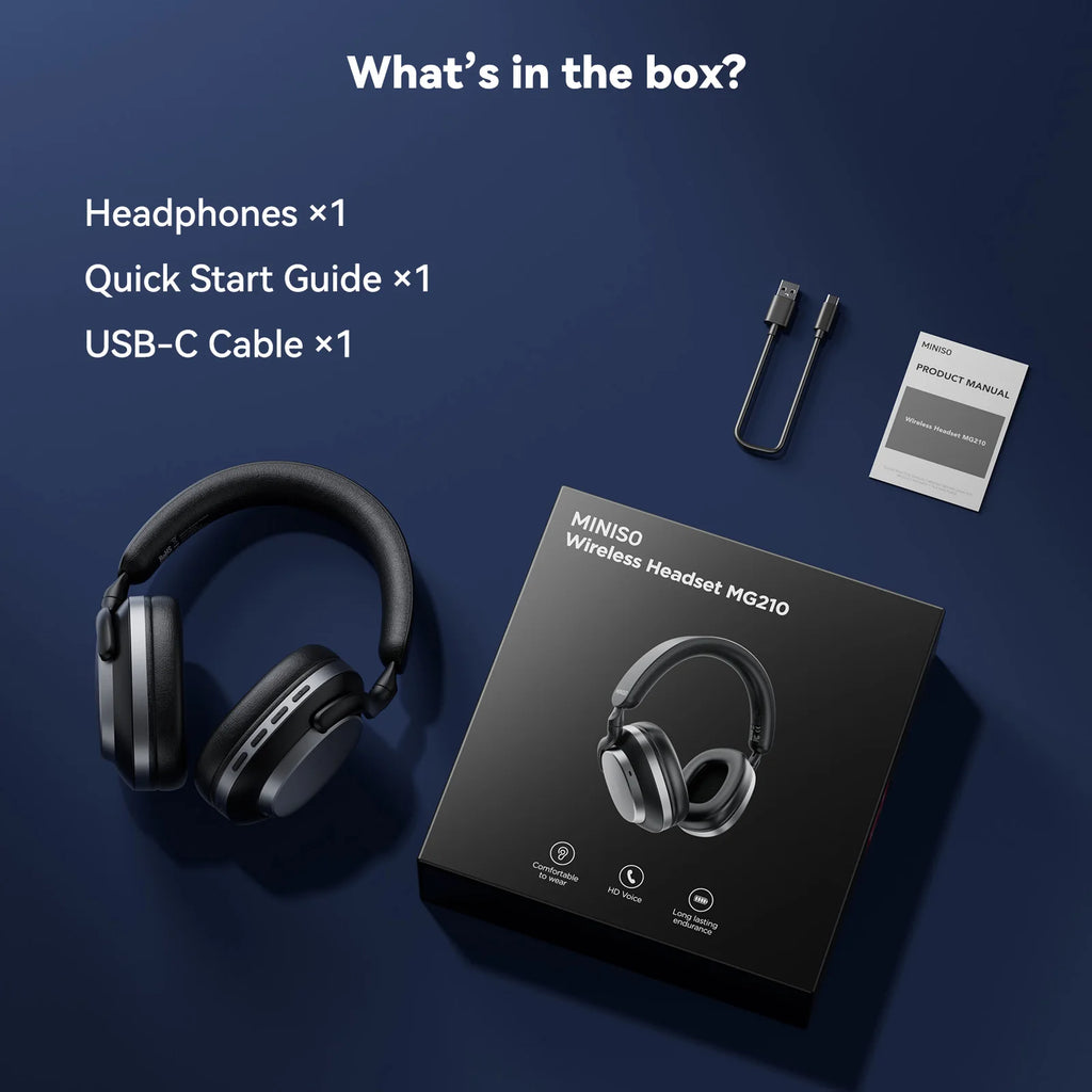 Casque Bluetooth MINISO MG210 ANC HiFi 24h Ultra-Léger – CLEVI Paris
