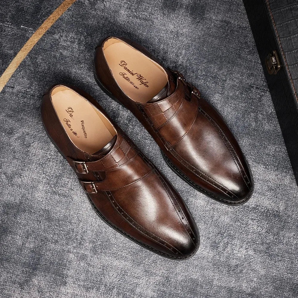 Mocassins en cuir à boucle pour homme – CLEVI Paris