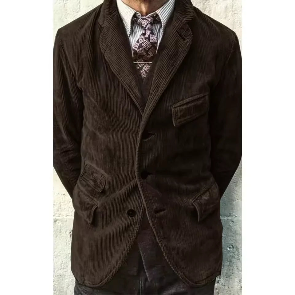 Blazer homme velours côtelé à 3 boutons – CLEVI Paris