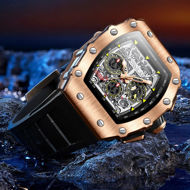 Montre Mécanique Tonneau Chiffres Romains ONOLA Homme – CLEVI Paris
