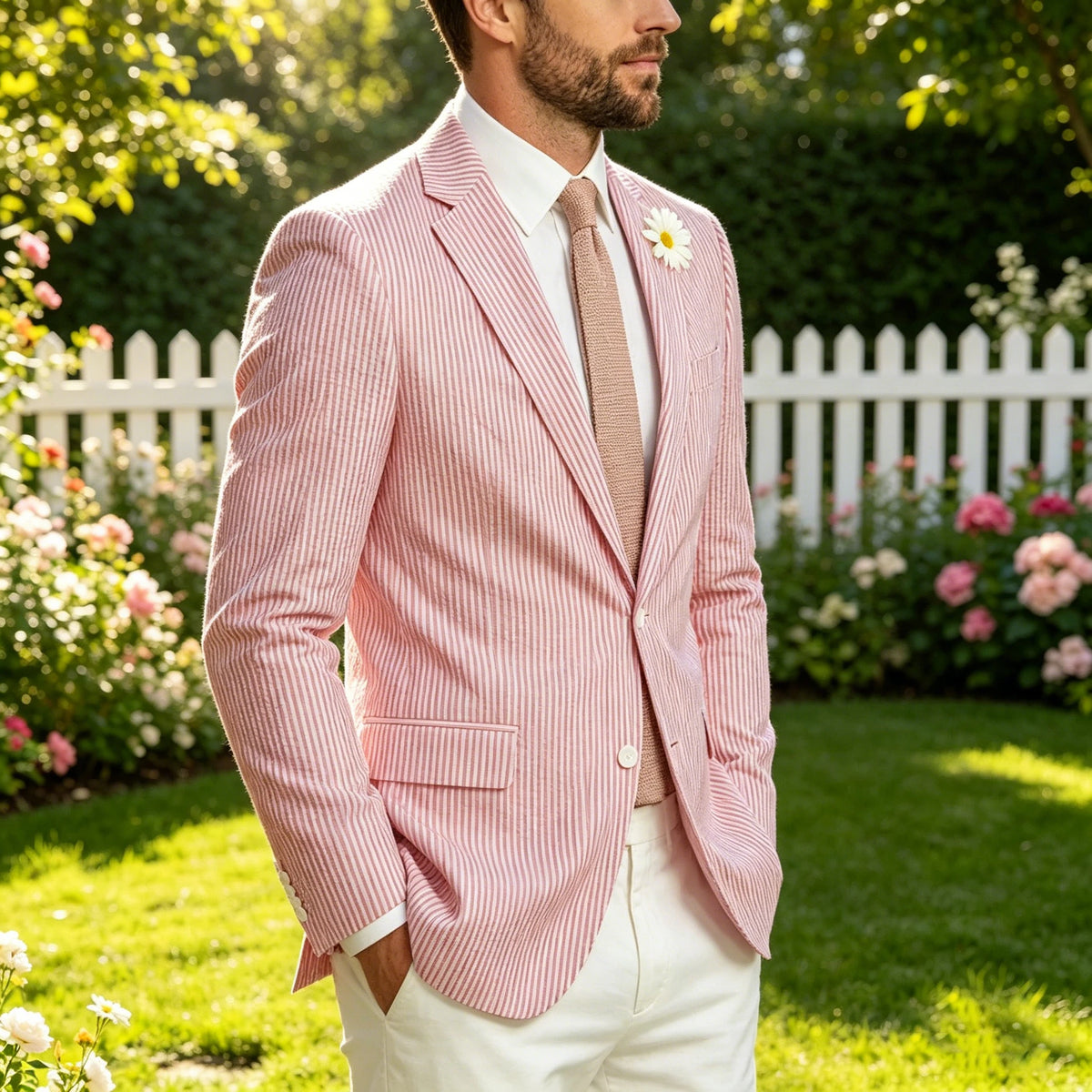 Blazer homme en tweed à chevrons, coupe droite – CLEVI Paris