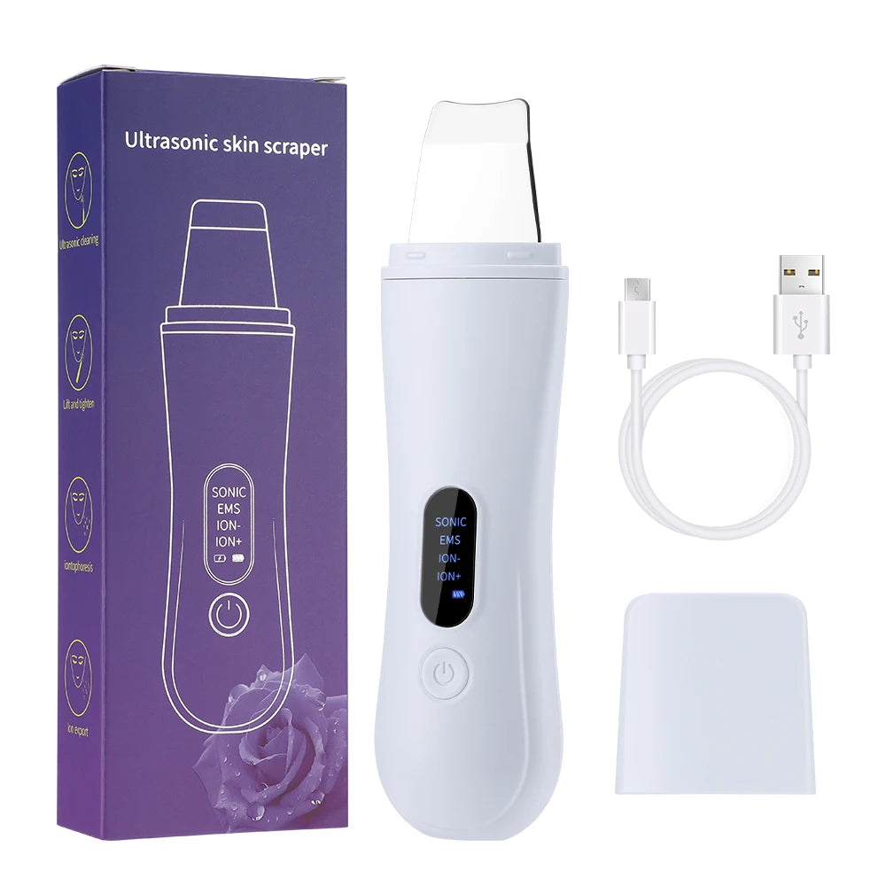 Spatule Ultrasonique Nettoyante Visage | Anti-Points Noirs & Lifting EMS