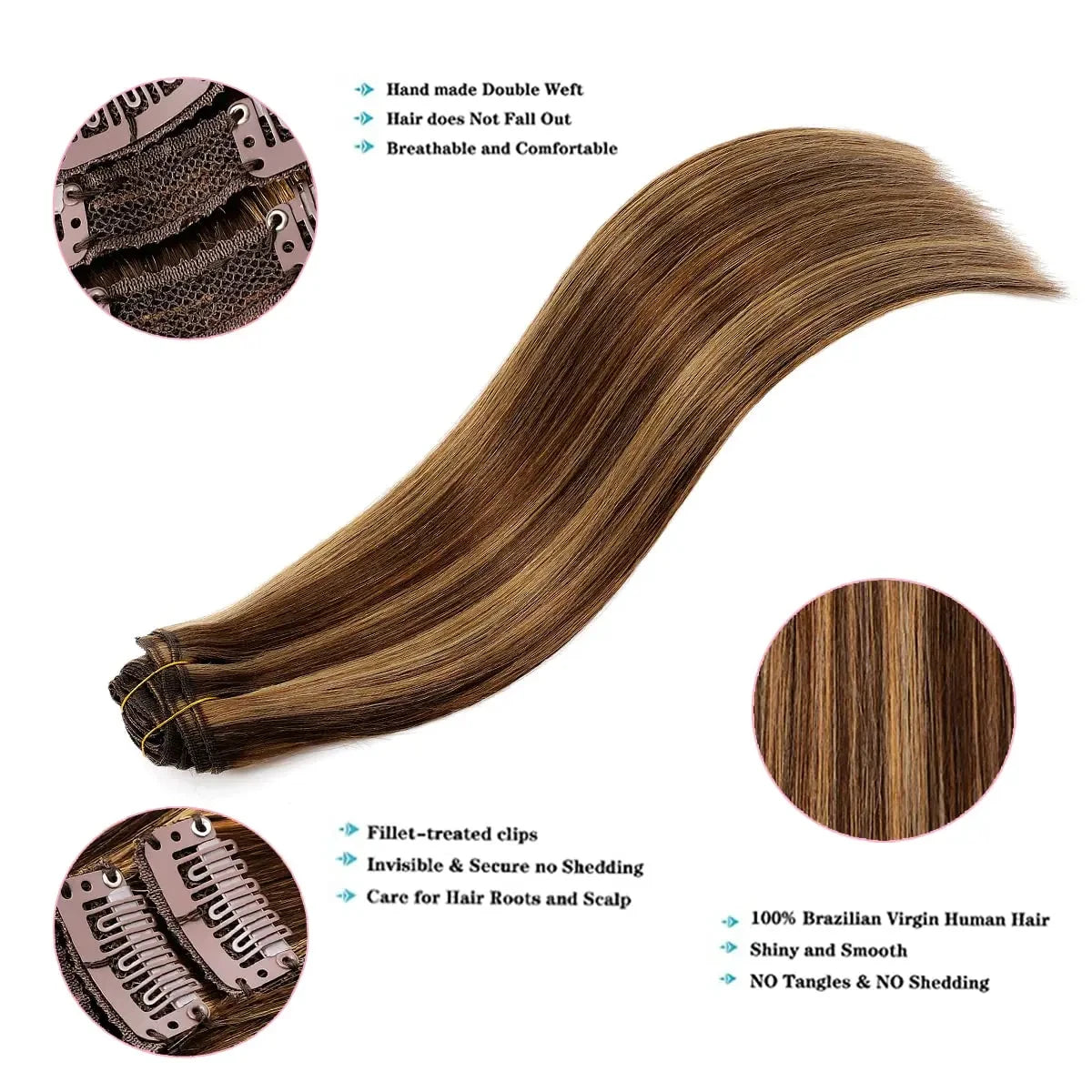 Extensions Clip-In Cheveux Humains Brésiliens – CLEVI Paris