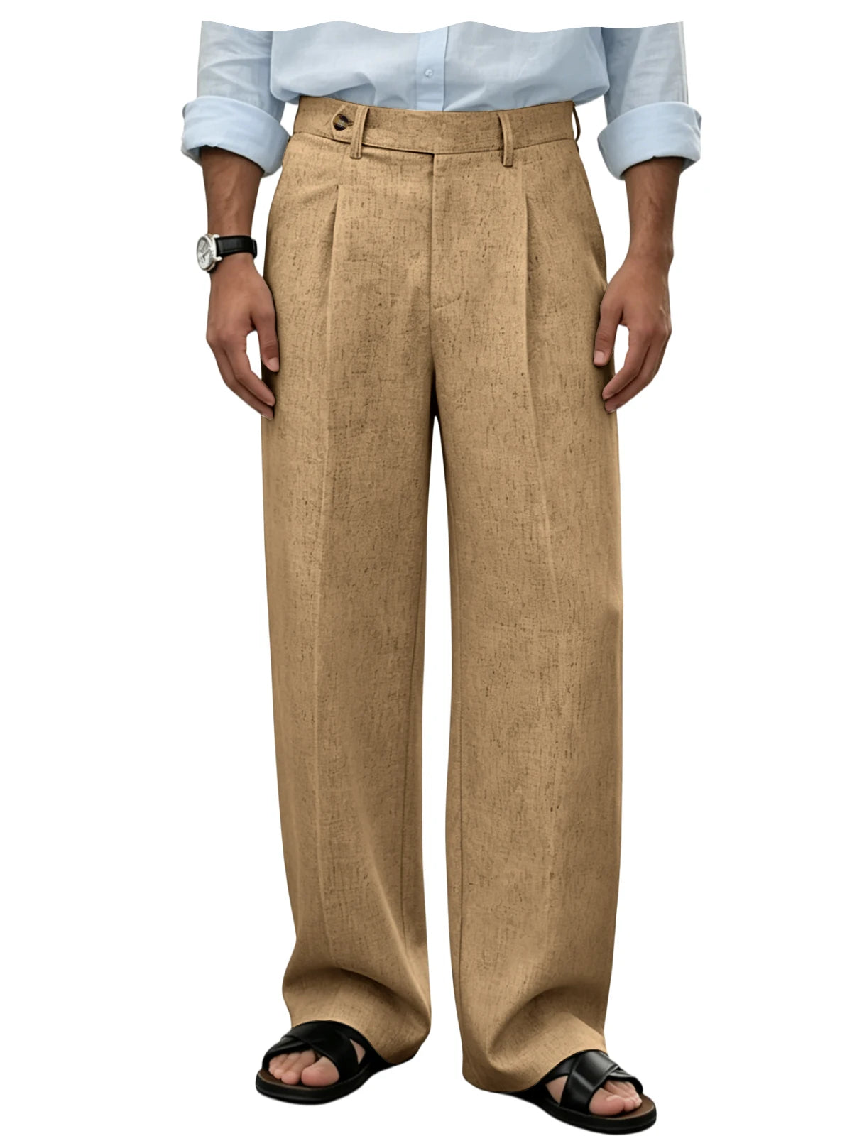 Pantalon homme en lin coupe ample – CLEVI Paris