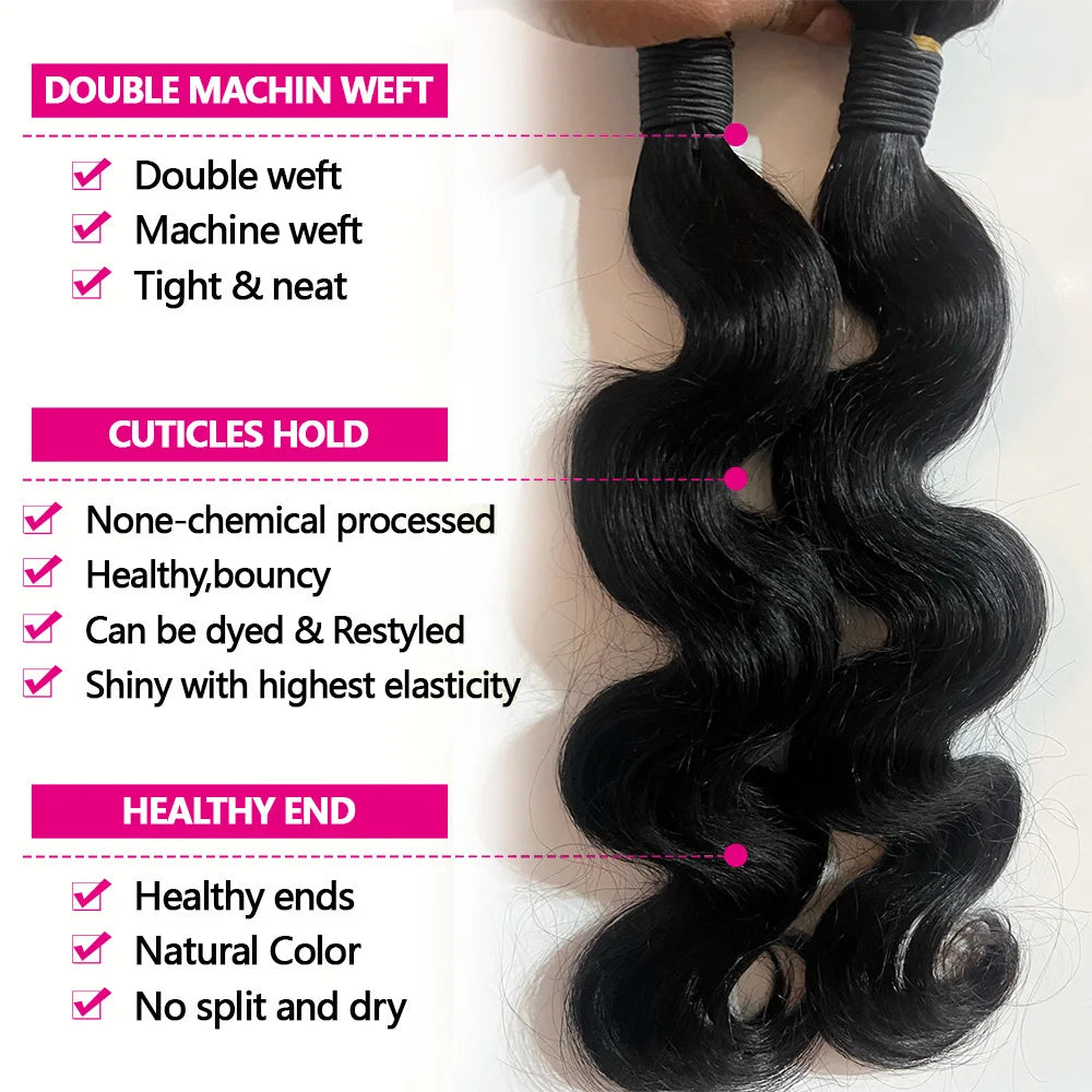 Bundles Cheveux Humains Body Wave Remy Hair Brésiliens 12A 10-32 Pouces – CLEVI Paris