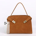 Sac Épaule Cuir Suédé Femme Verrou Métallique Style Minimaliste – CLEVI Paris