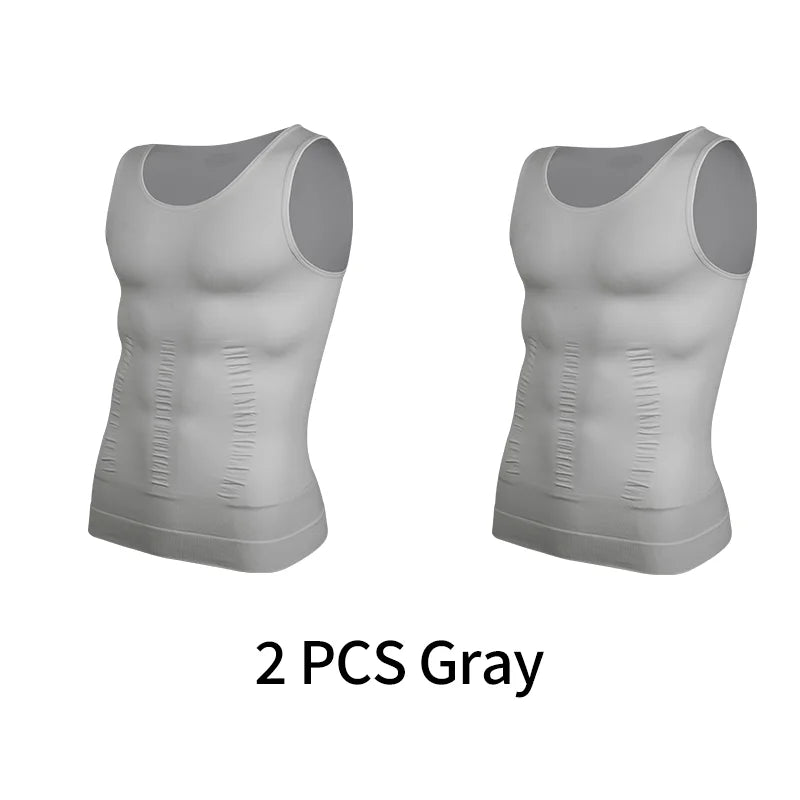 Gaine Amincissante Homme Débardeur Compression Ventre Plat Soutien Dorsal – CLEVI Paris
