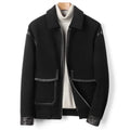Blouson homme en laine à détails contrastés – CLEVI Paris