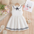 Robe fille en blanc et en coton style preppy – CLEVI Paris