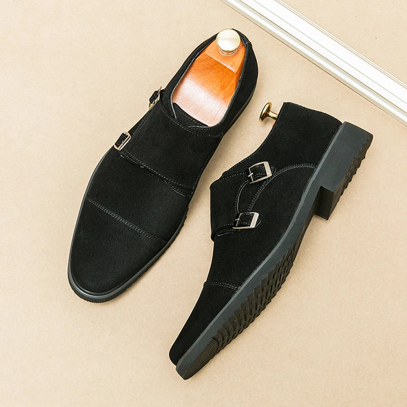 Loafers Flock Bout Pointu Double Boucle Homme – CLEVI Paris