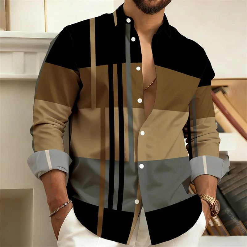 Chemise rayée homme manches longues – CLEVI Paris