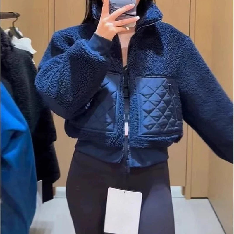 Veste courte femme zippée à col montant – CLEVI Paris