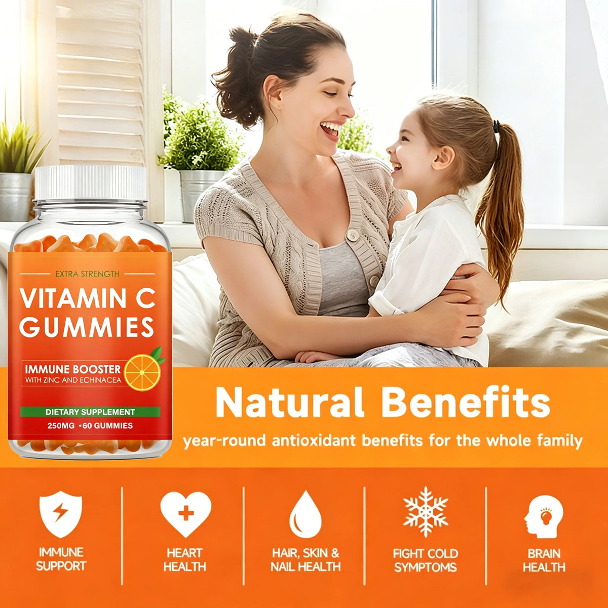 Vitamine C, 60 gommes à mâcher – CLEVI Paris