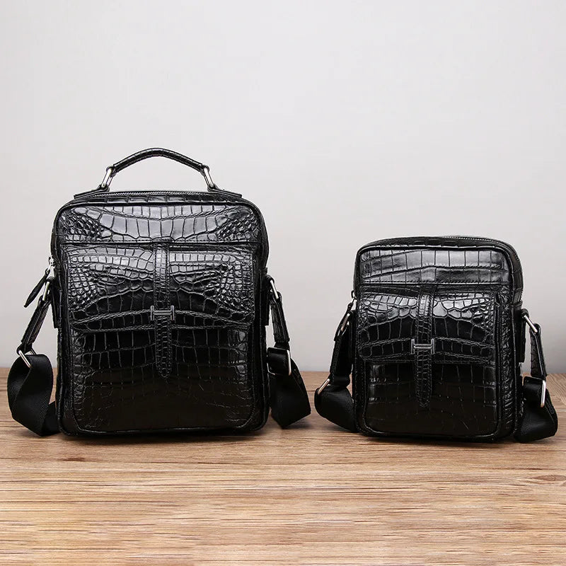 Sac Bandoulière Cuir Alligator Homme Messenger – CLEVI Paris