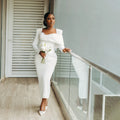 Robe de mariée civile manches longues perlée – CLEVI Paris