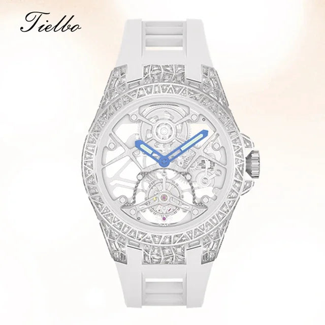 Montre Tourbillon Volant Cristaux Squelette Unisexe – CLEVI Paris
