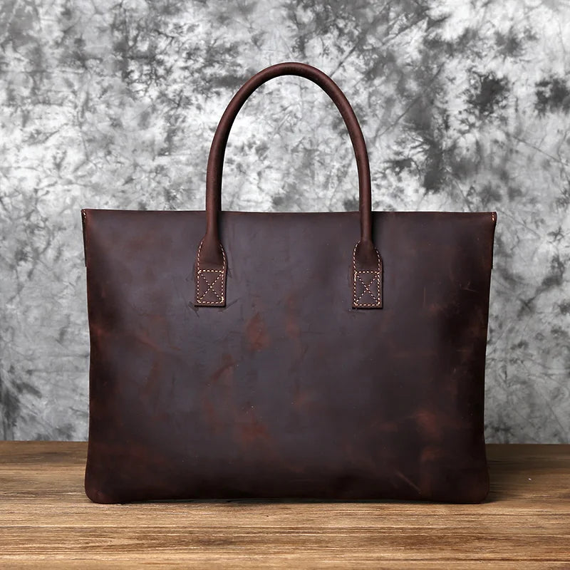 Serviette Homme Cuir Vache Rétro Laptop 15"/16" – CLEVI Paris