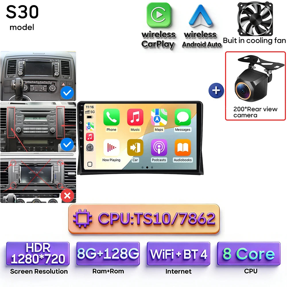 Autoradio Android 9″ VW Multivan T5 – CLEVI Paris