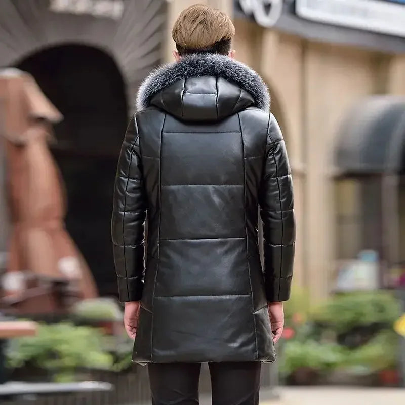 Doudoune homme noire mi-longue à capuche – CLEVI Paris