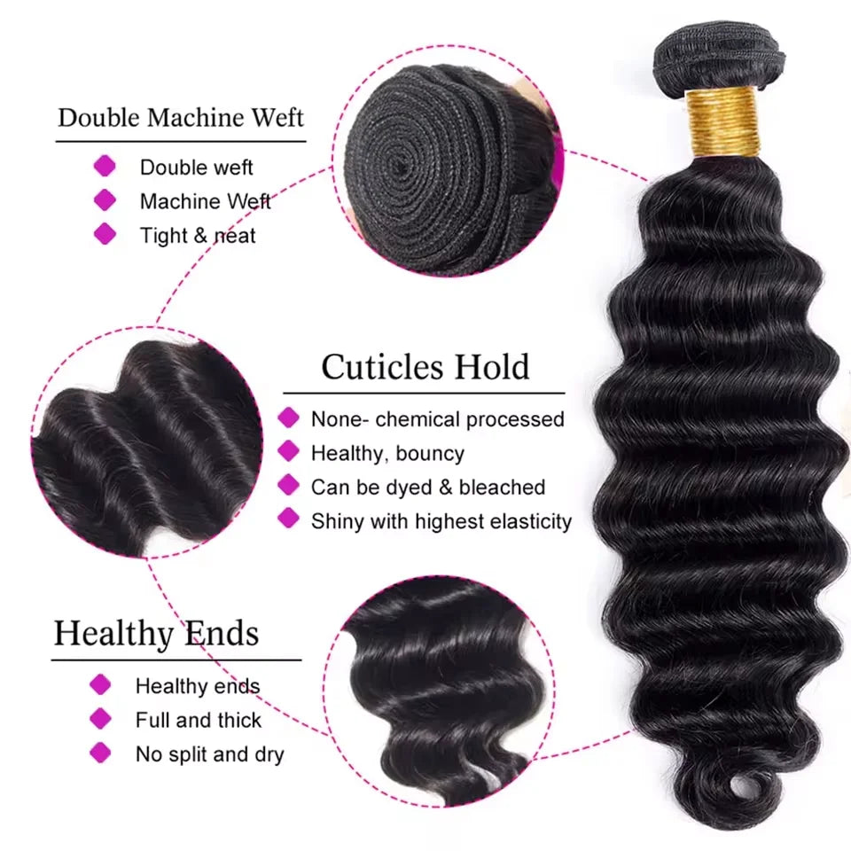 Mèches Brésiliennes Deep Wave Remy Naturelles Femme – CLEVI Paris