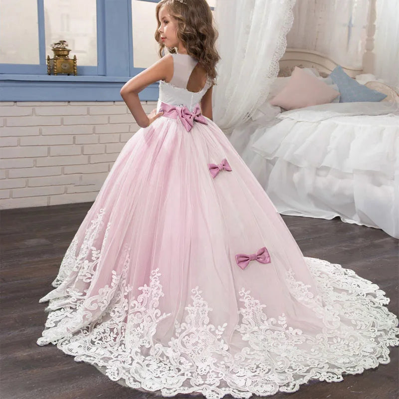 Robe cérémonie fille en dentelle LP-231 – CLEVI Paris
