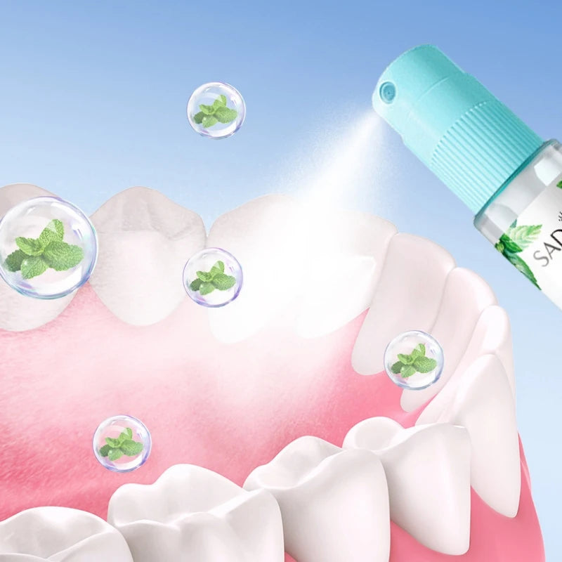 Spray Buccal Haleine Fraîche – Parfum Menthe ou Pêche, Anti-Mauvaise Haleine