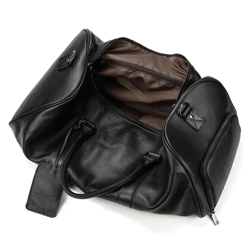 Sac de Voyage Homme Cuir Vache Véritable Compartiment Chaussures – CLEVI Paris