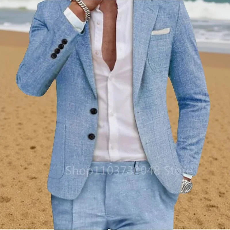 Costume Homme Lin Été 2 Pièces – CLEVI Paris