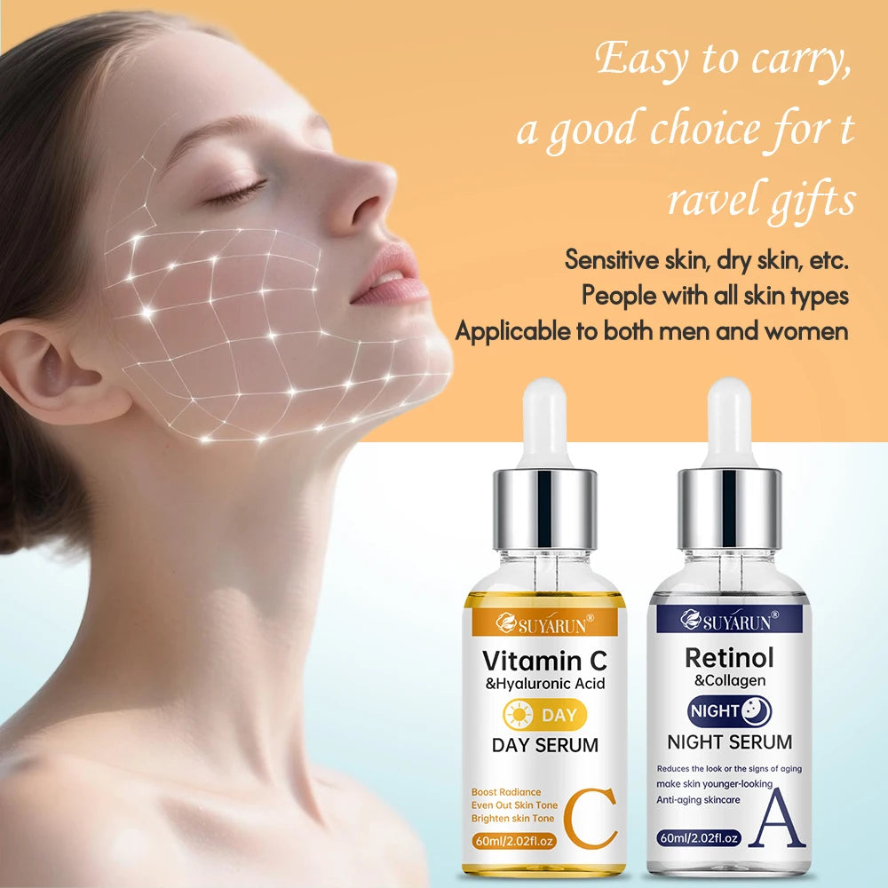 Duo Sérum Vitamine C Jour & Rétinol Nuit Anti-Âge – CLEVI Paris