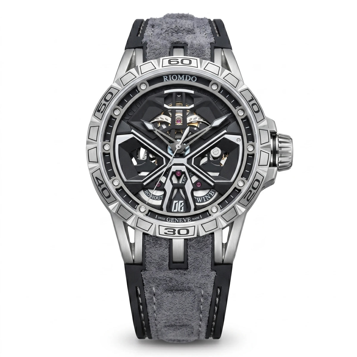 Montre Homme Automatique Squelette Grand Cadran Militaire Acier Oblvlo RD-919 – CLEVI Paris