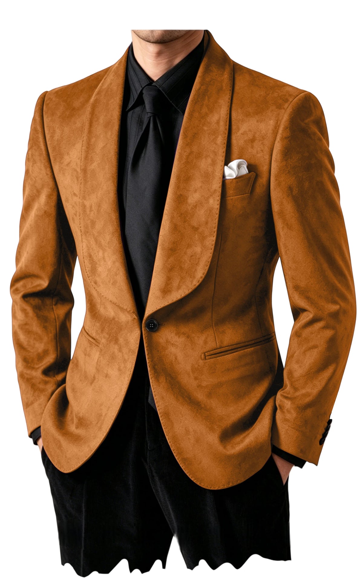 Blazer homme en suédine col châle – CLEVI Paris